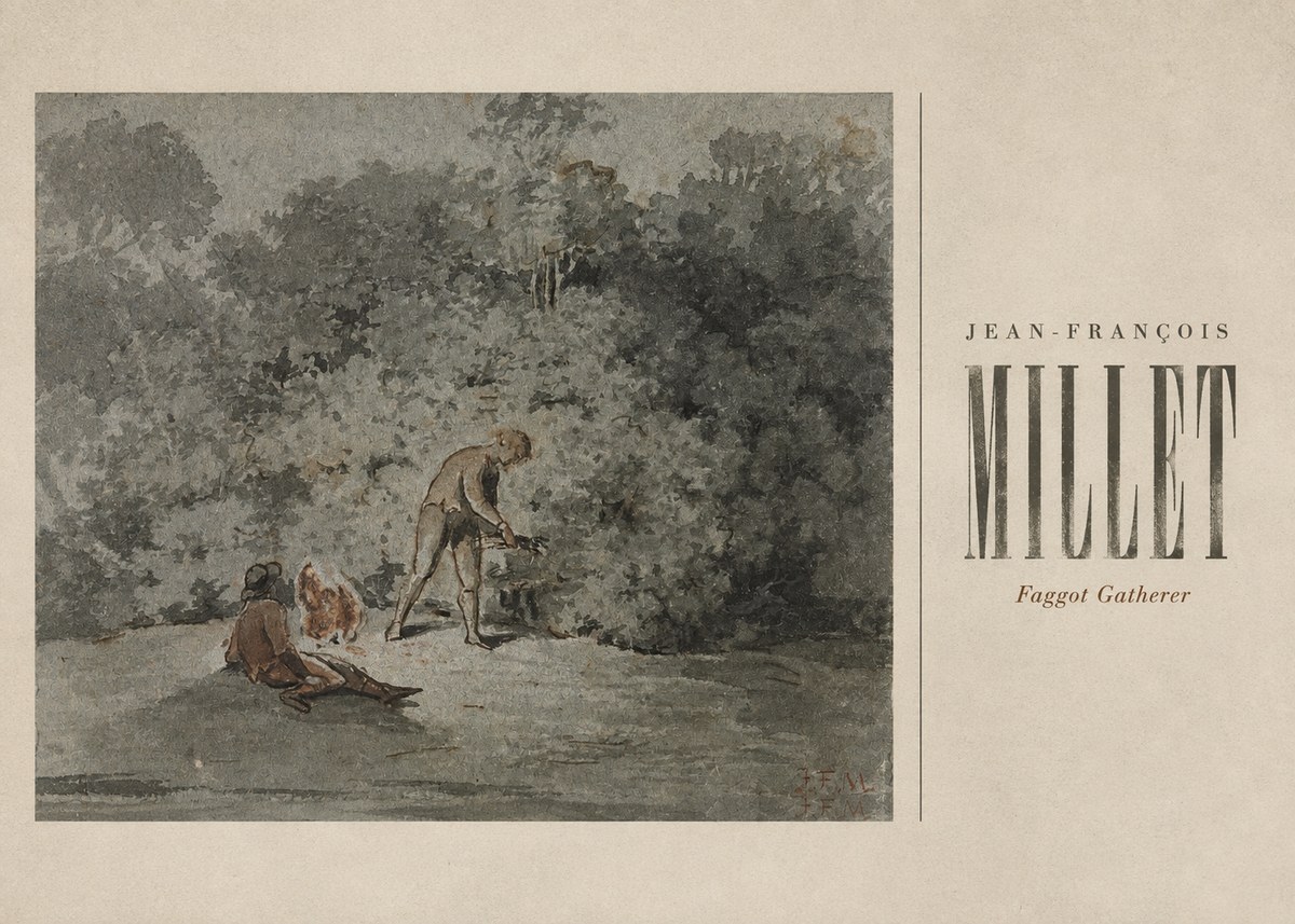 Jean-François Millet Faggot Gatherer No5 - Plakat