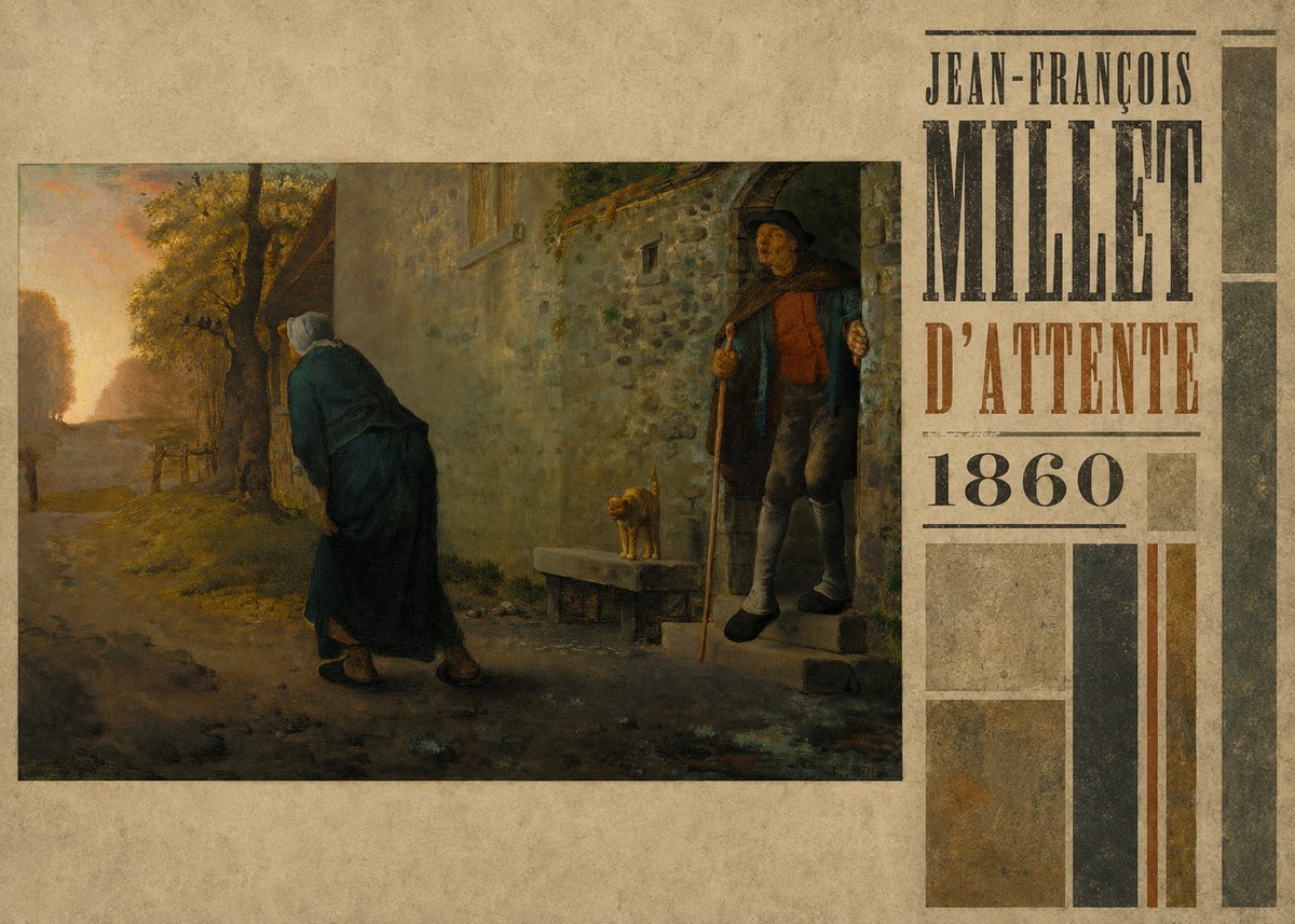 Jean-François Millet D'attente No4 - Plakat
