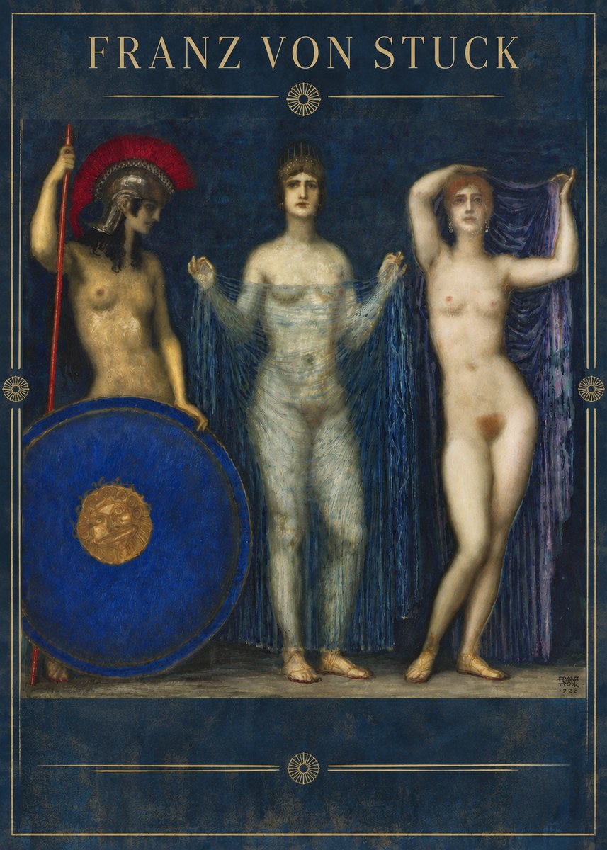 Franz von Stuck The Three Nudes No6 - Plakat