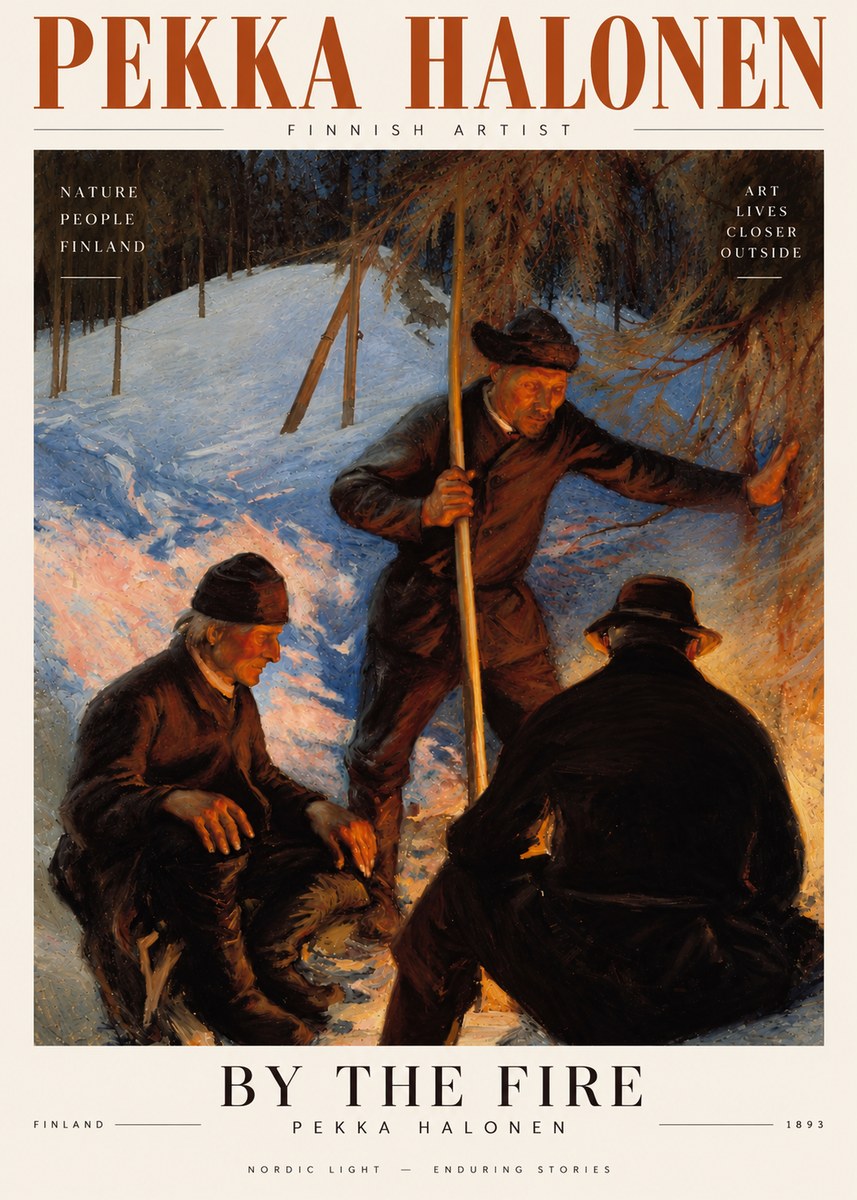 Pekka Halonen By the Fire No3 - Plakat