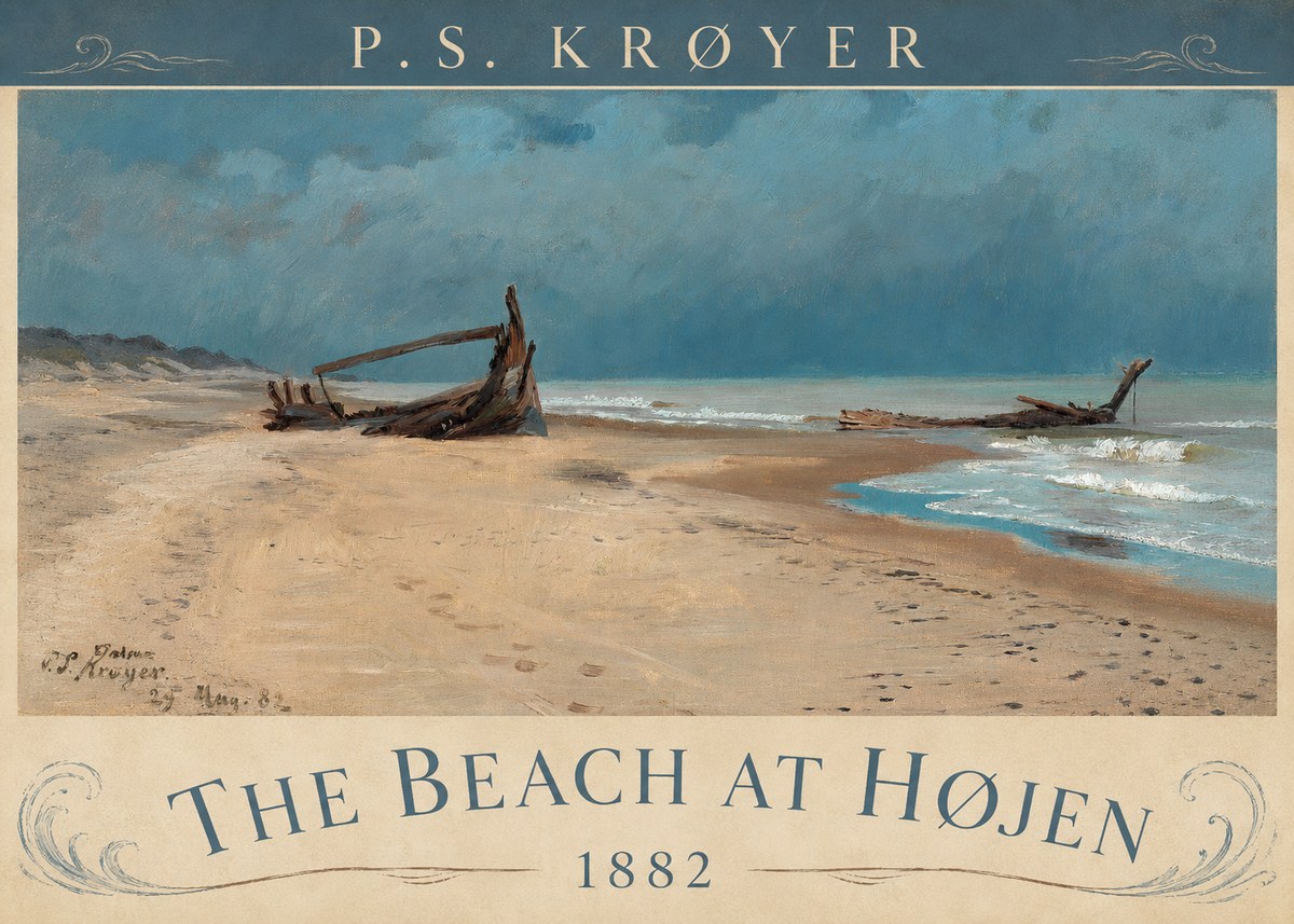 P.S. Krøyer The Beach at Højen No4 - Plakat