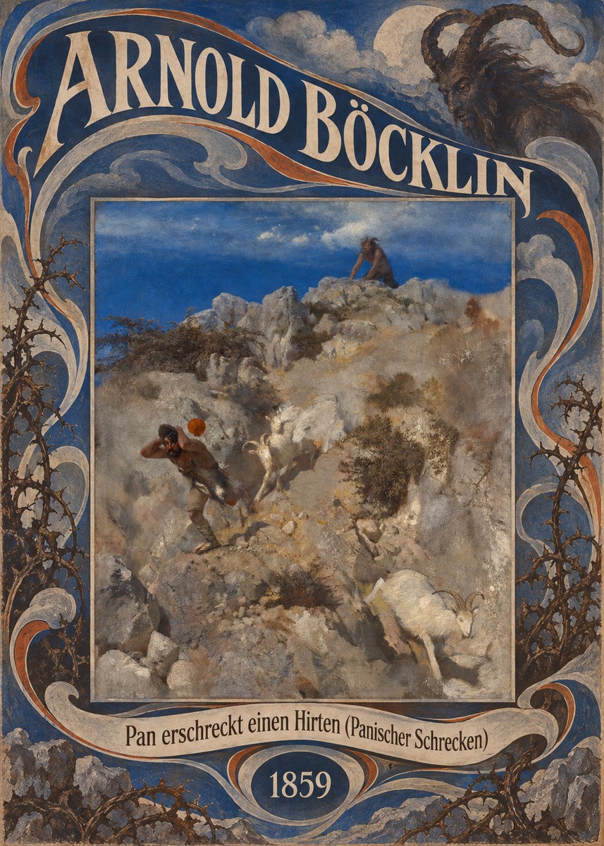 Arnold Böcklin Pan Erschreckt Einen Hirten (Panischer Schrecken) No6 - Plakat