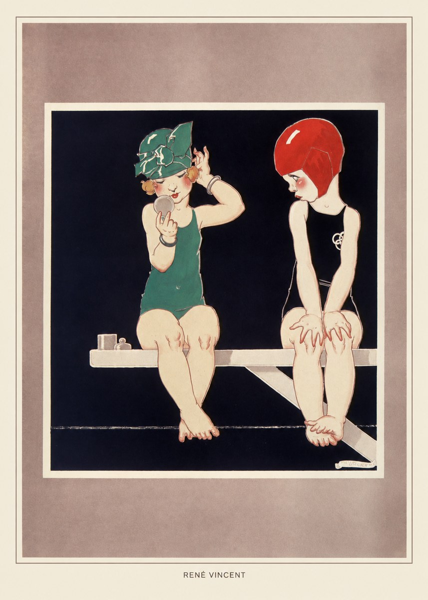 René Vincent At the Poolside No4 - Plakat