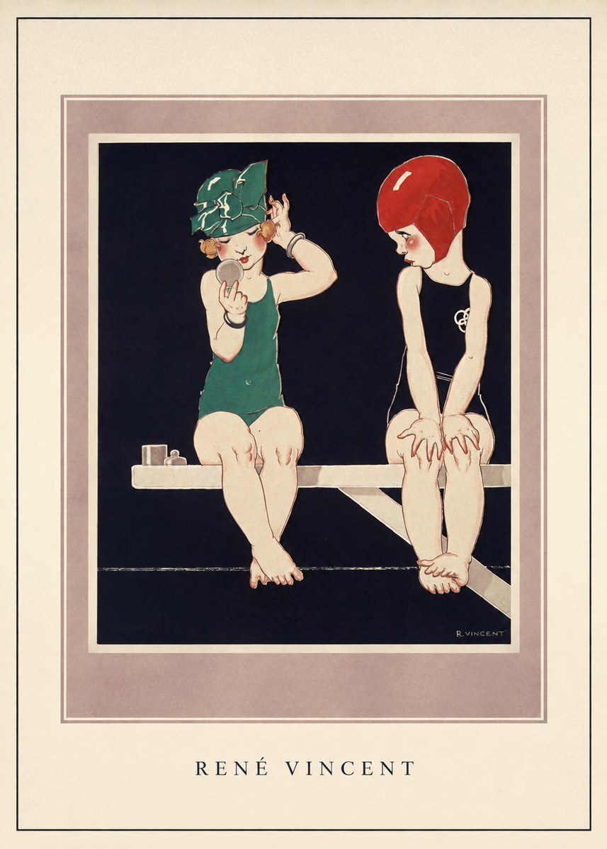 René Vincent At the Poolside No5 - Plakat