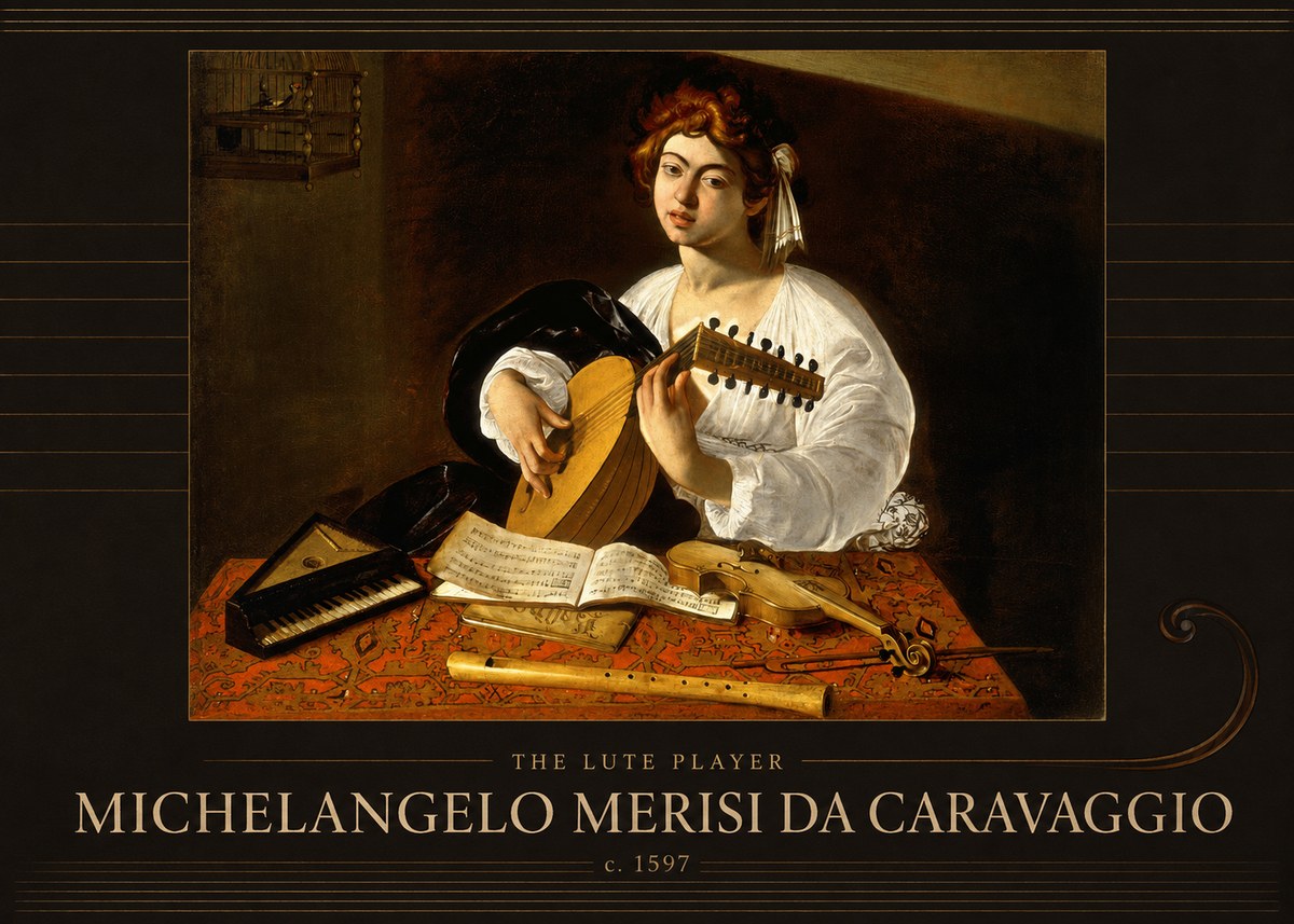 Michelangelo Merisi da Caravaggio The Lute Player No3 - Plakat