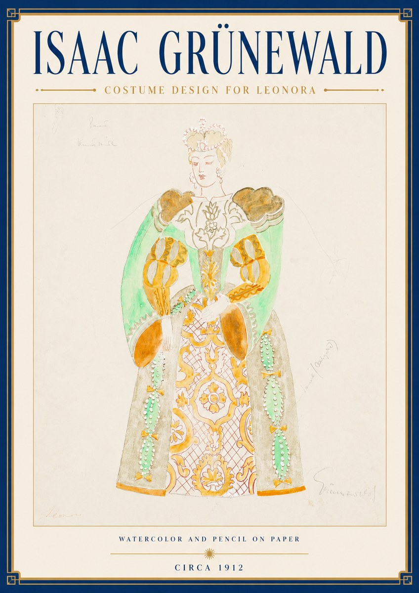Isaac Grünewald Costume Design for Leonora No4 - Plakat