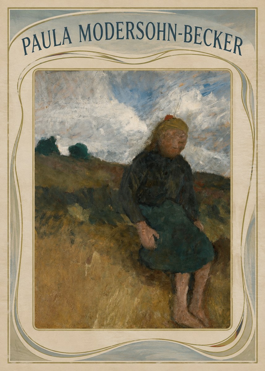 Paula Modersohn-Becker Seated Girl in the Moor No4 - Plakat