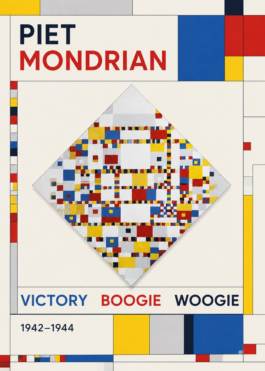 Piet Mondrian Victory Boogie Woogie No1 - Plakat