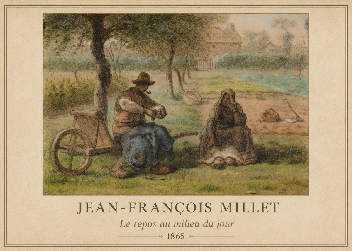 Jean-François Millet Le Repos Au Milieu Du Jour No1 - Plakat