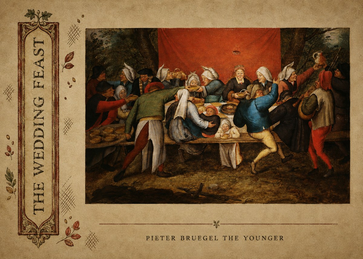 Pieter Bruegel The Wedding Feast No3 - Plakat