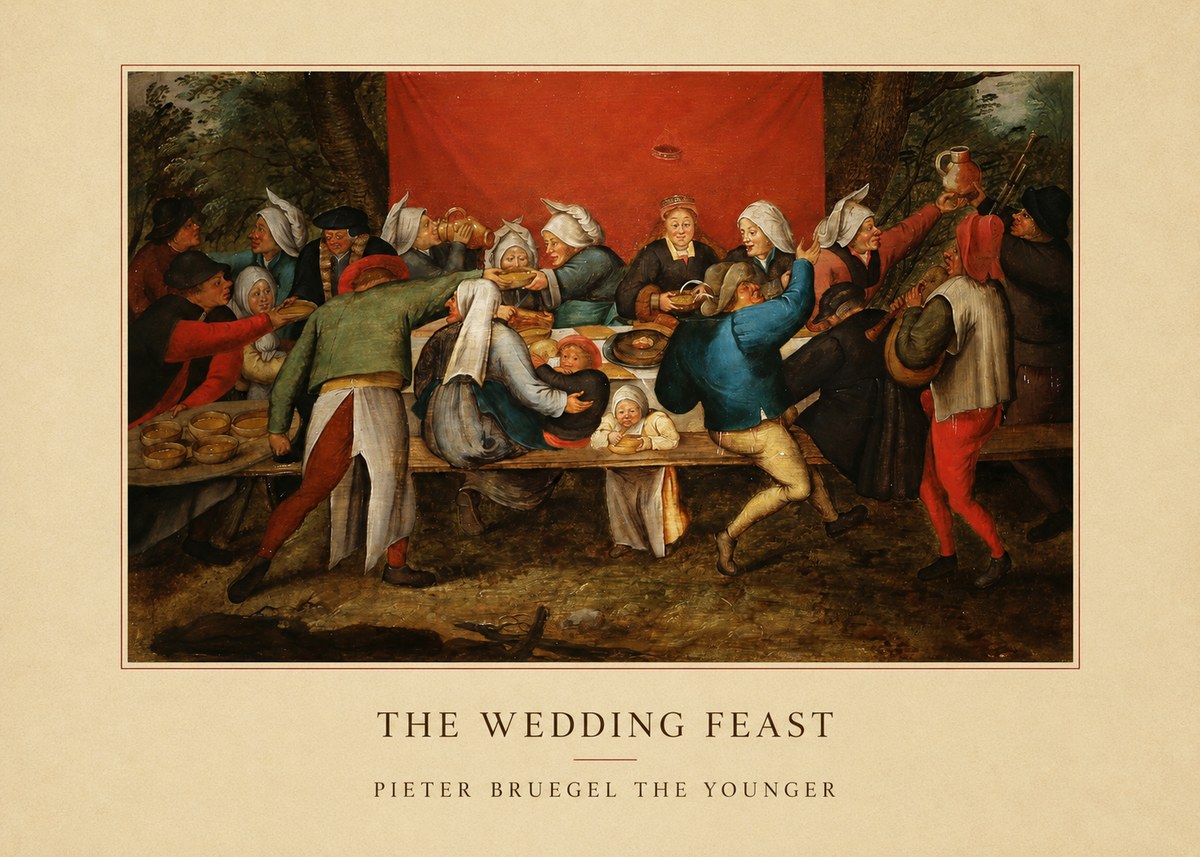Pieter Bruegel The Wedding Feast No4 - Plakat