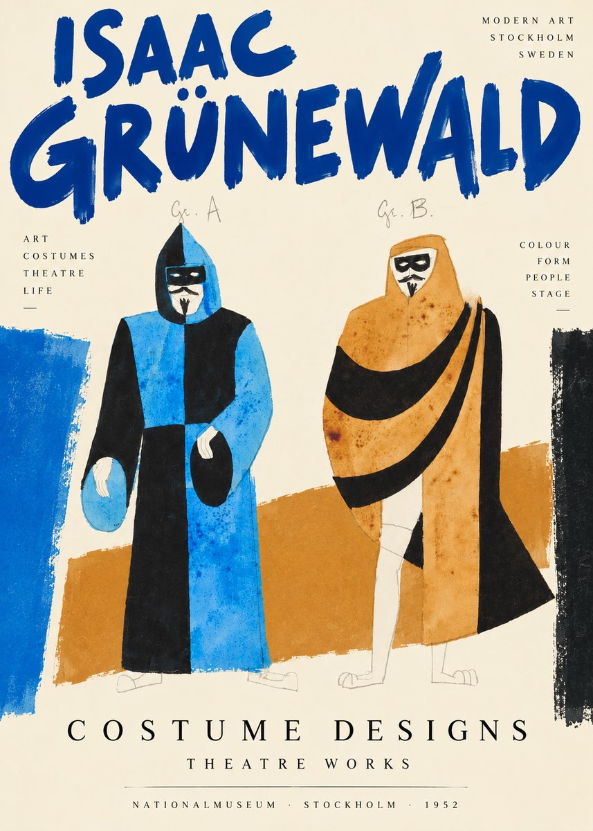 Isaac Grünewald Two Masquerade Figures - Costume Sketch No2 - Plakat