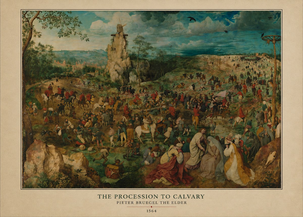 Pieter Bruegel The Processsson to Calvary No4 - Plakat