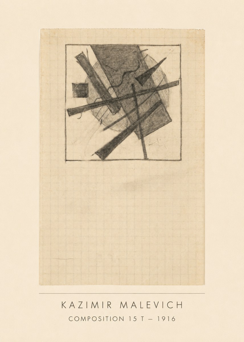 Kazimir Malevich Composition 15 T - 1916 No3 - Plakat