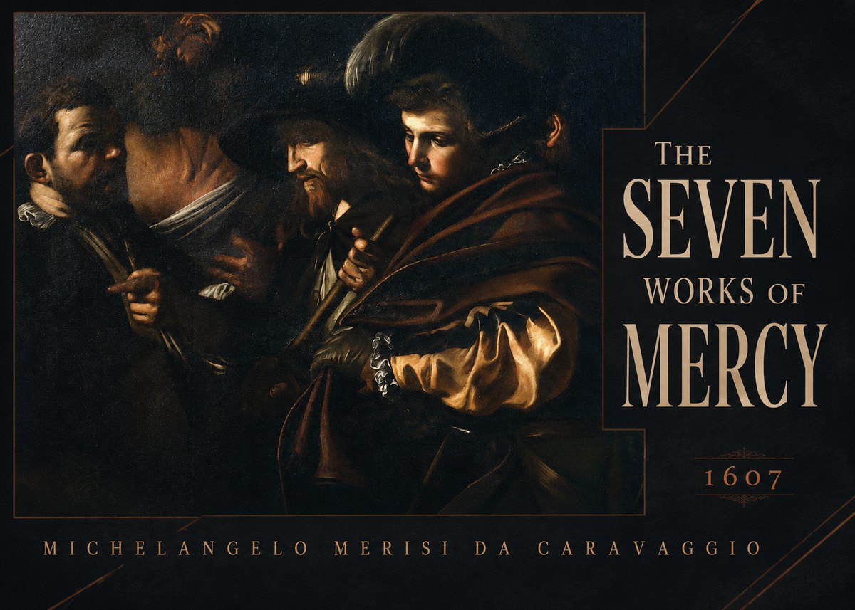 Michelangelo Merisi da Caravaggio The Seven Works of Mercy VI No4 - Plakat