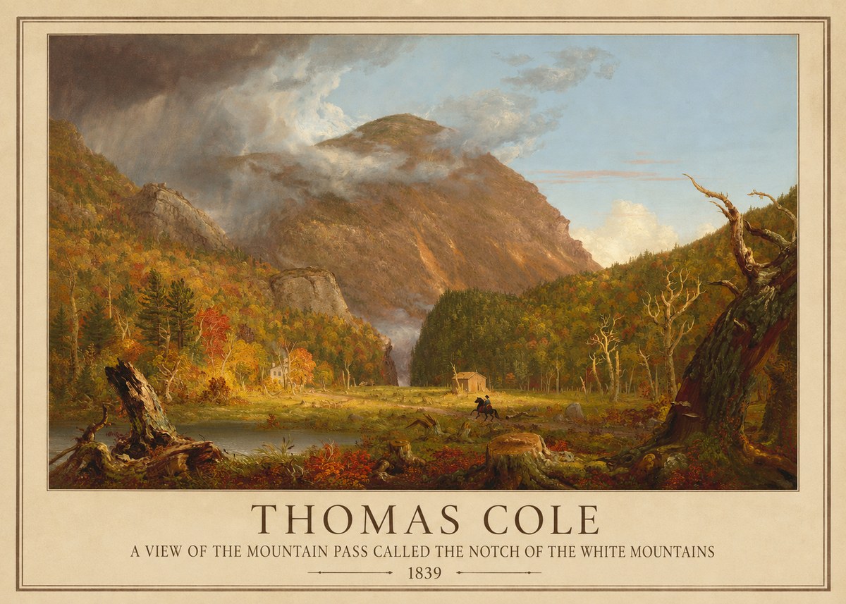 Thomas Cole A View of the Mountain Pass Called the Notch of the White Mountains No1 - Plakat