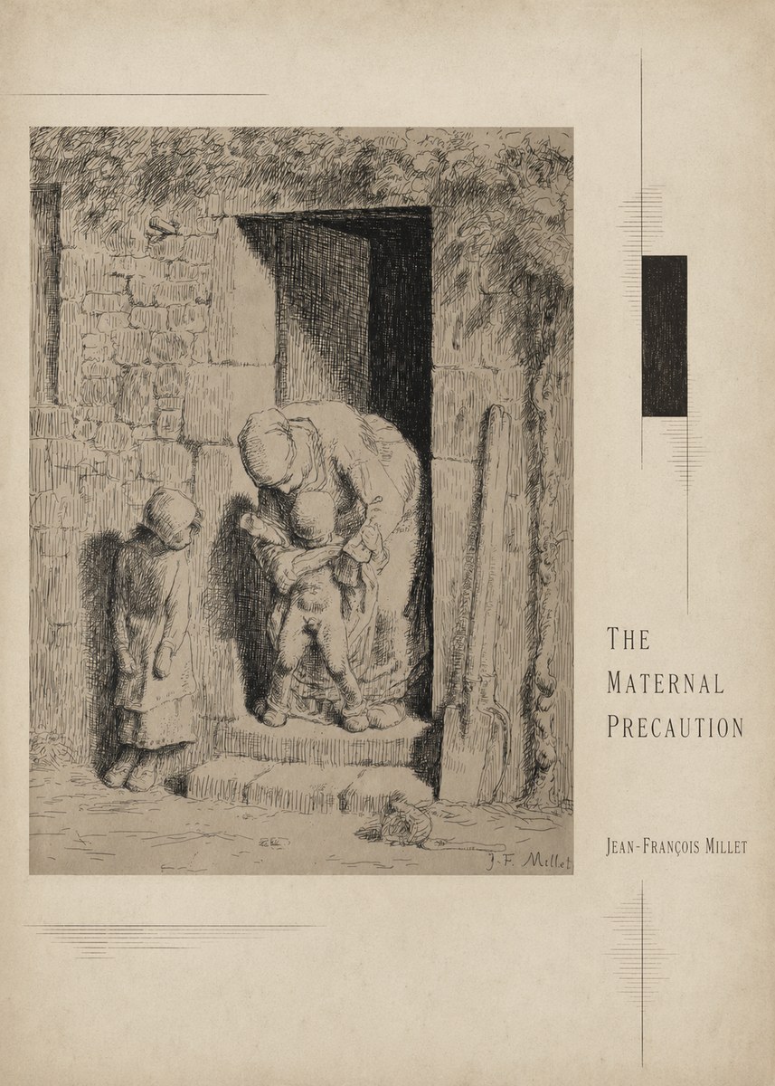 Jean-François Millet The Maternal Precaution No3 - Plakat