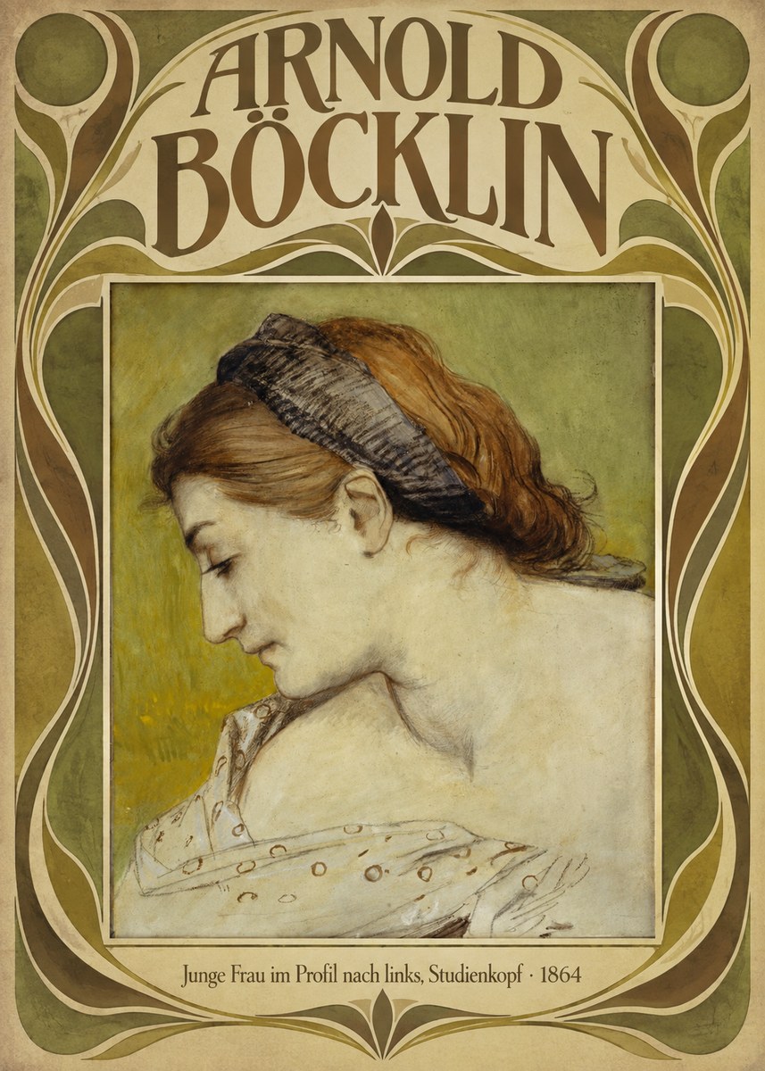 Arnold Böcklin Junge Frau Im Profil Nach Links, Studienkopf No6 - Plakat