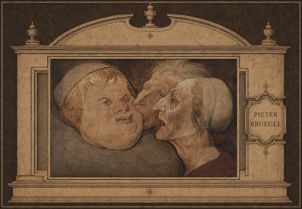 Pieter Bruegel Three Grotesque Heads No6 - Plakat