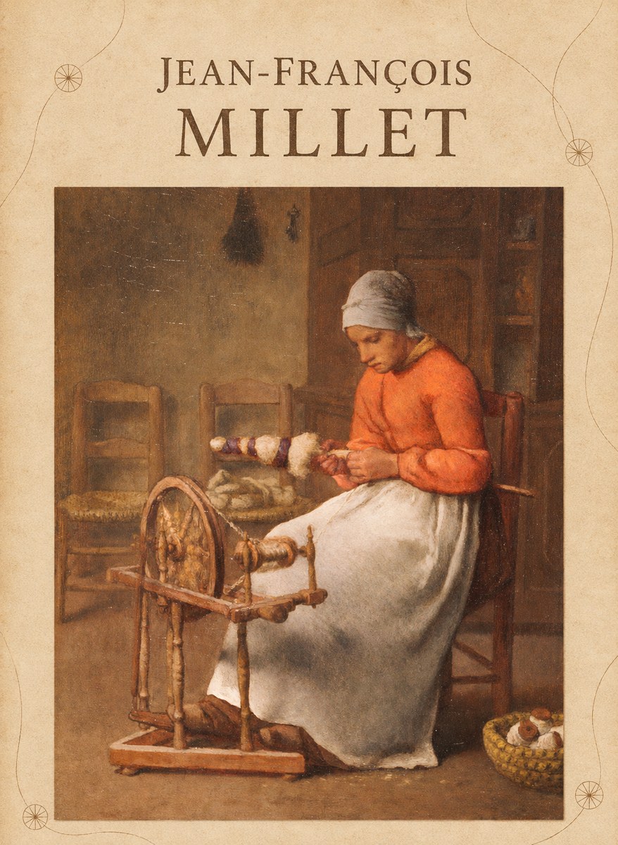 Jean-François Millet Woman Spinning No4 - Plakat