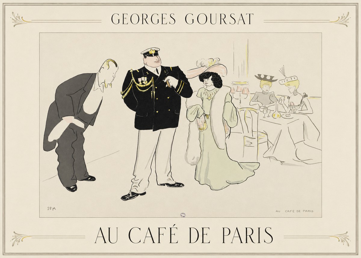 Georges Goursat Au Café De Paris No1 - Plakat