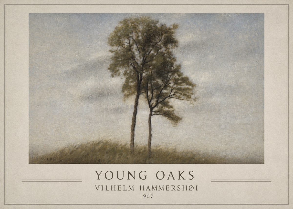 Vilhelm Hammershøi Young Oaks No1 - Plakat