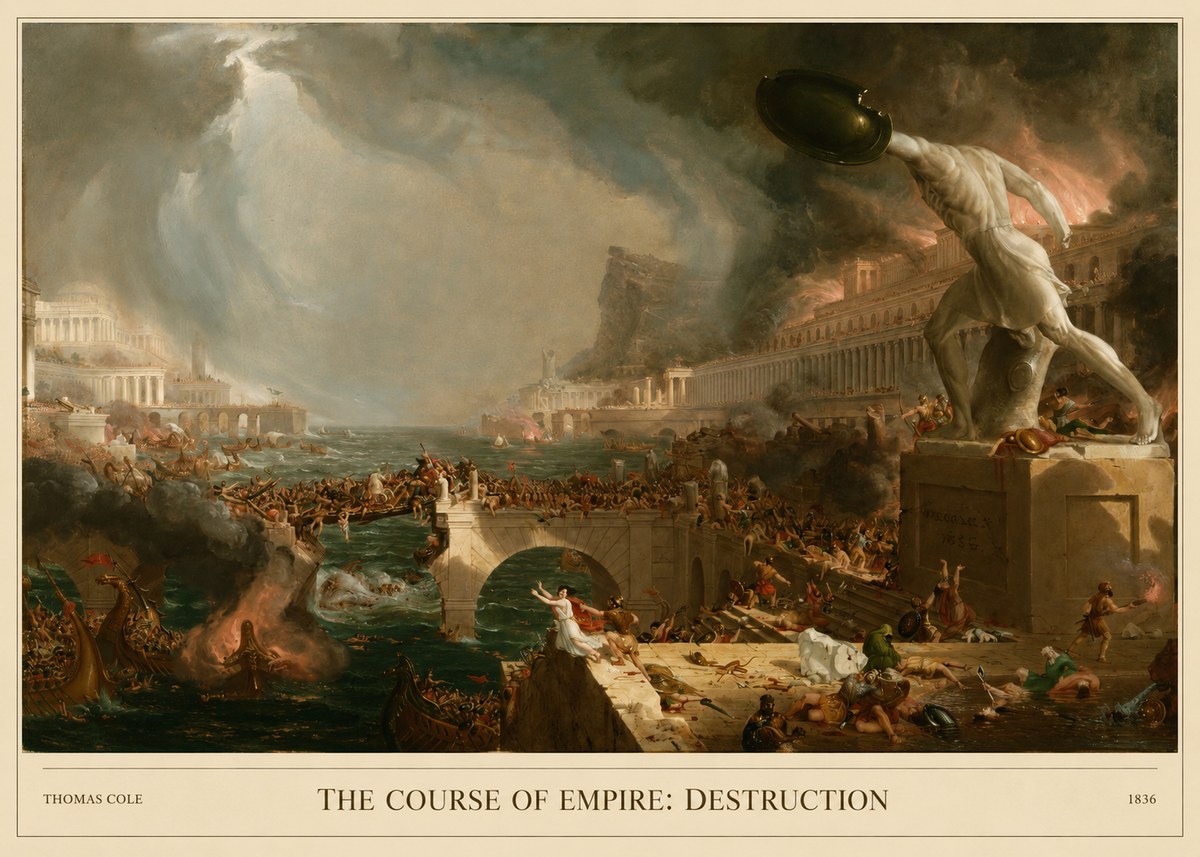 Thomas Cole The Course of Empire: Destruction No5 - Plakat