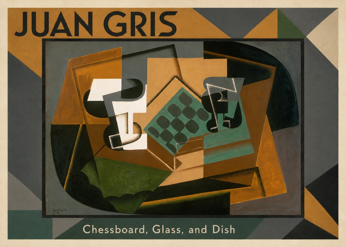 Juan Gris Chessboard, Glass, and Dish No1 - Plakat