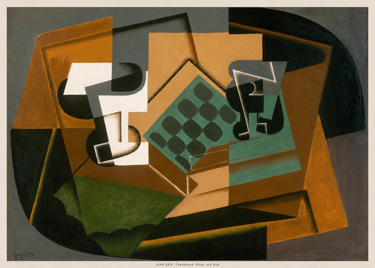 Juan Gris Chessboard, Glass, and Dish No6 - Plakat