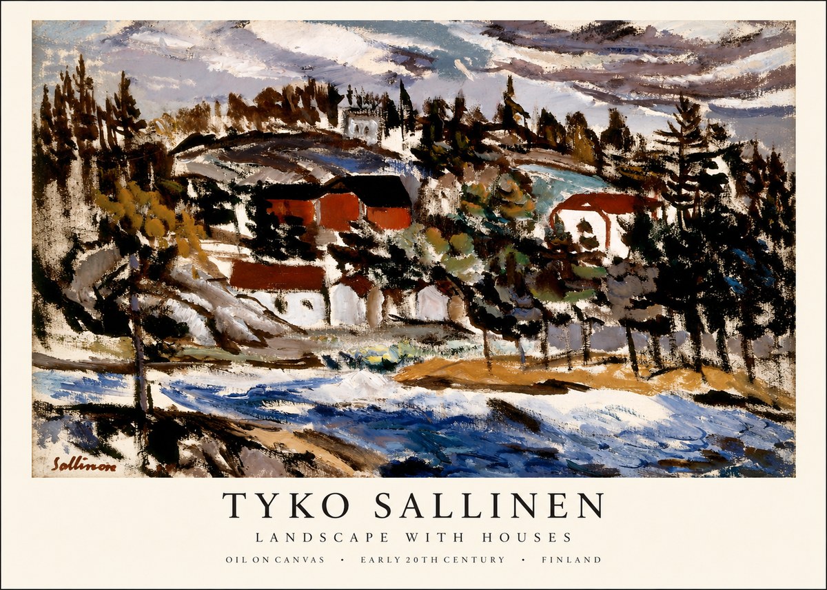 Tyko Sallinen Landscape with Houses No1 - Plakat