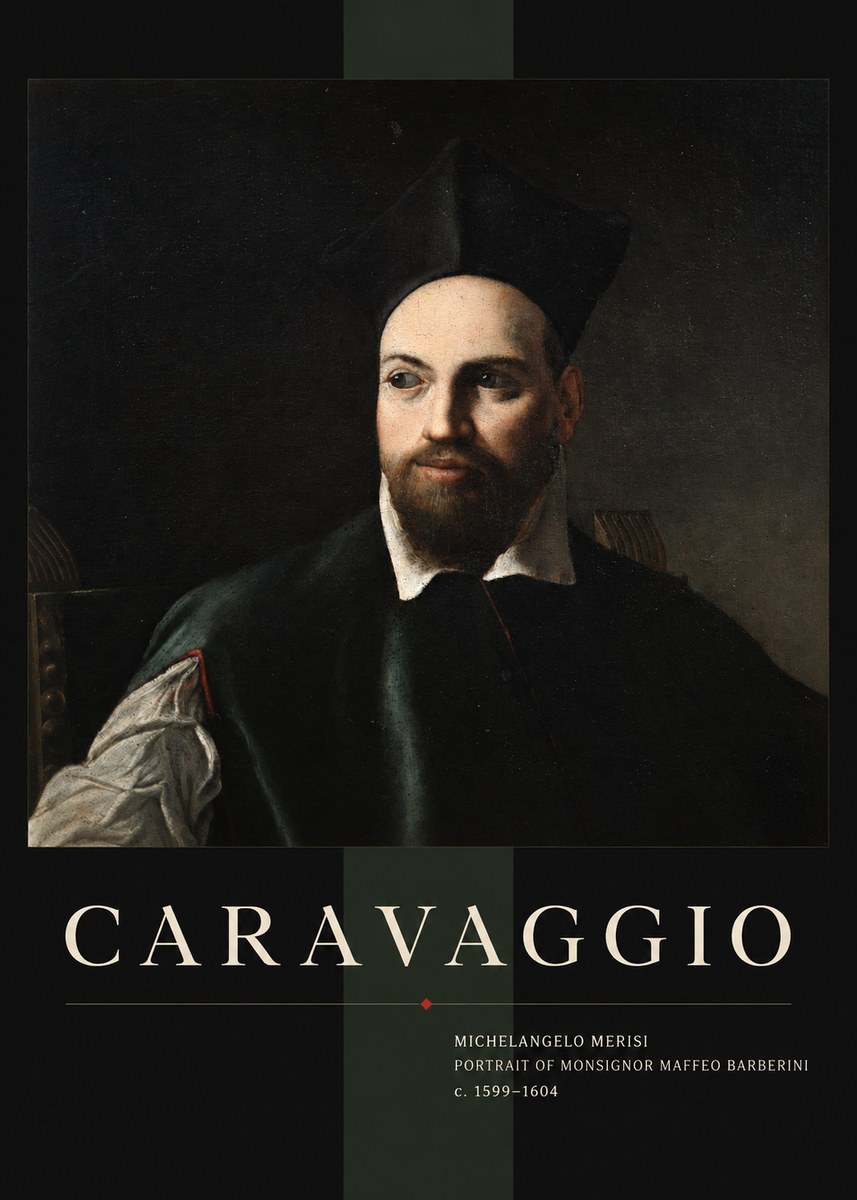 Michelangelo Merisi da Caravaggio Portrait of Monsignor Maffeo Barberini No4 - Plakat