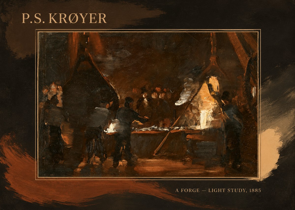 P.S. Krøyer A Forge — Light Study, 1885 No3 - Plakat