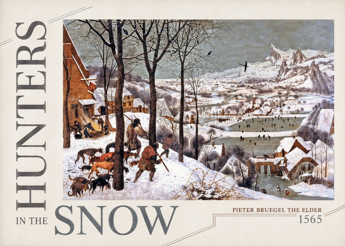 Pieter Bruegel Hunters in the Snow No5 - Plakat