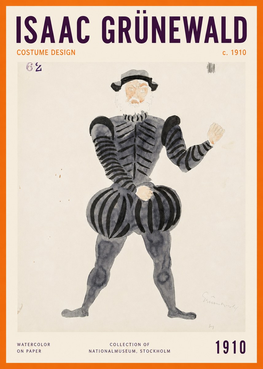 Isaac Grünewald Costume Design C. 1910 No2 - Plakat