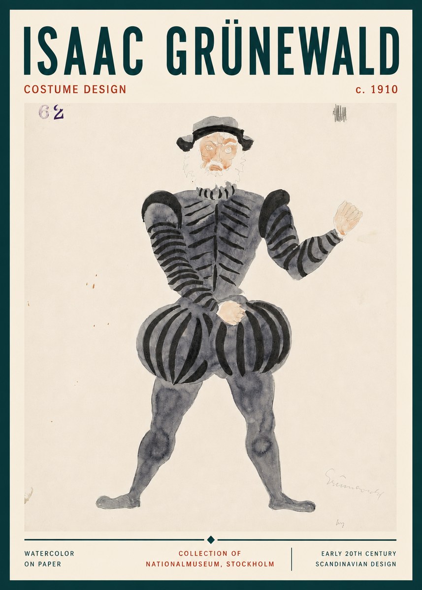 Isaac Grünewald Costume Design C. 1910 No3 - Plakat