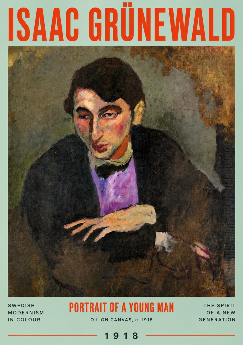 Isaac Grünewald Portrait of a Young Man No4 - Plakat