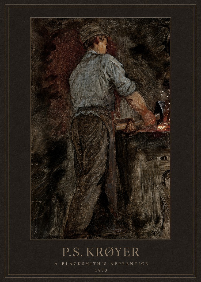 P.S. Krøyer A Blacksmith's Apprentice No3 - Plakat