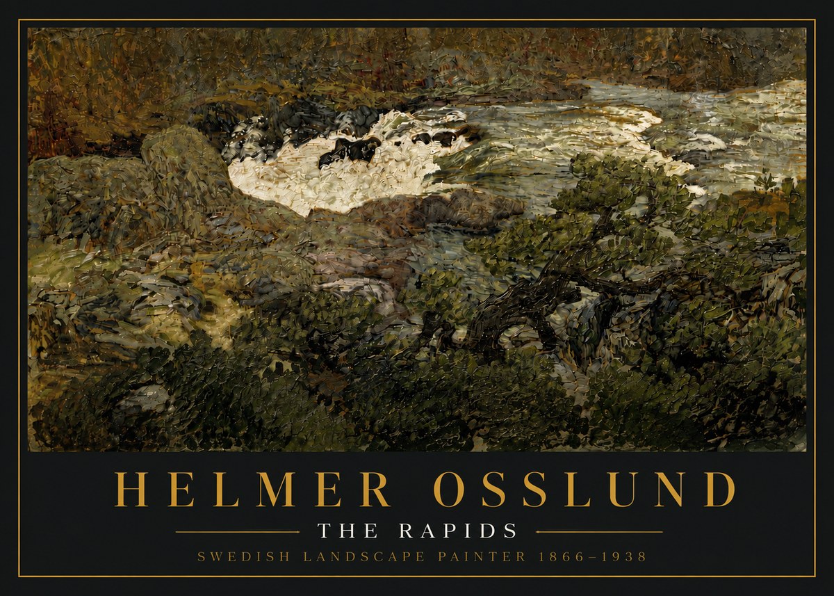Helmer Osslund The Rapids No5 - Plakat