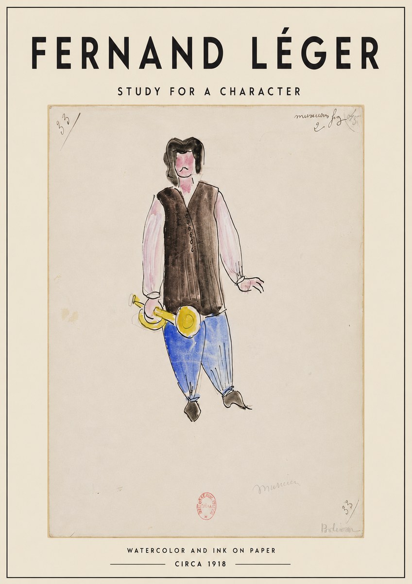 Fernand Léger Study for a Character I No4 - Plakat
