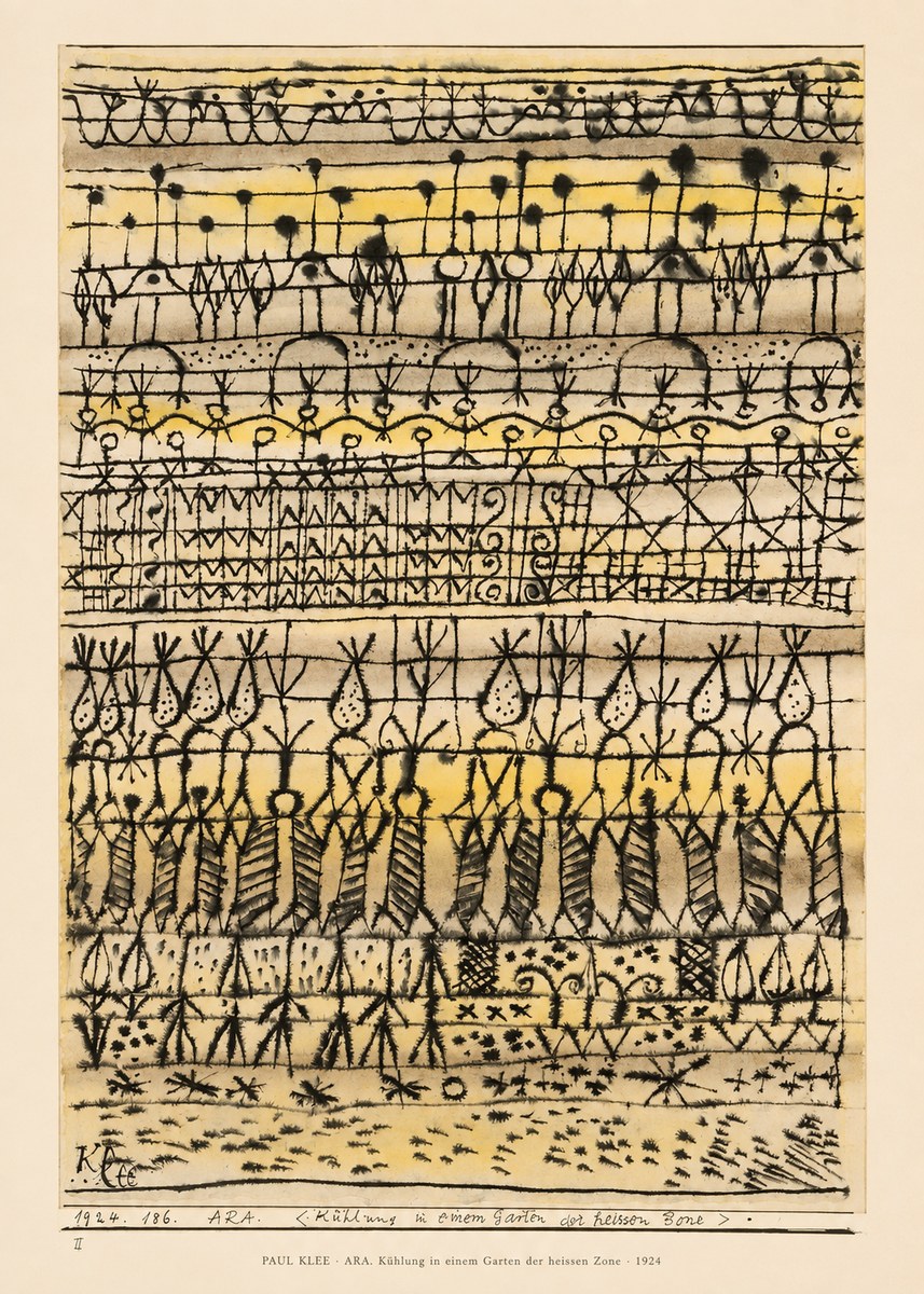 Paul Klee Ara. Kühlung in Einem Garten Der Heissen Zone No6 - Plakat