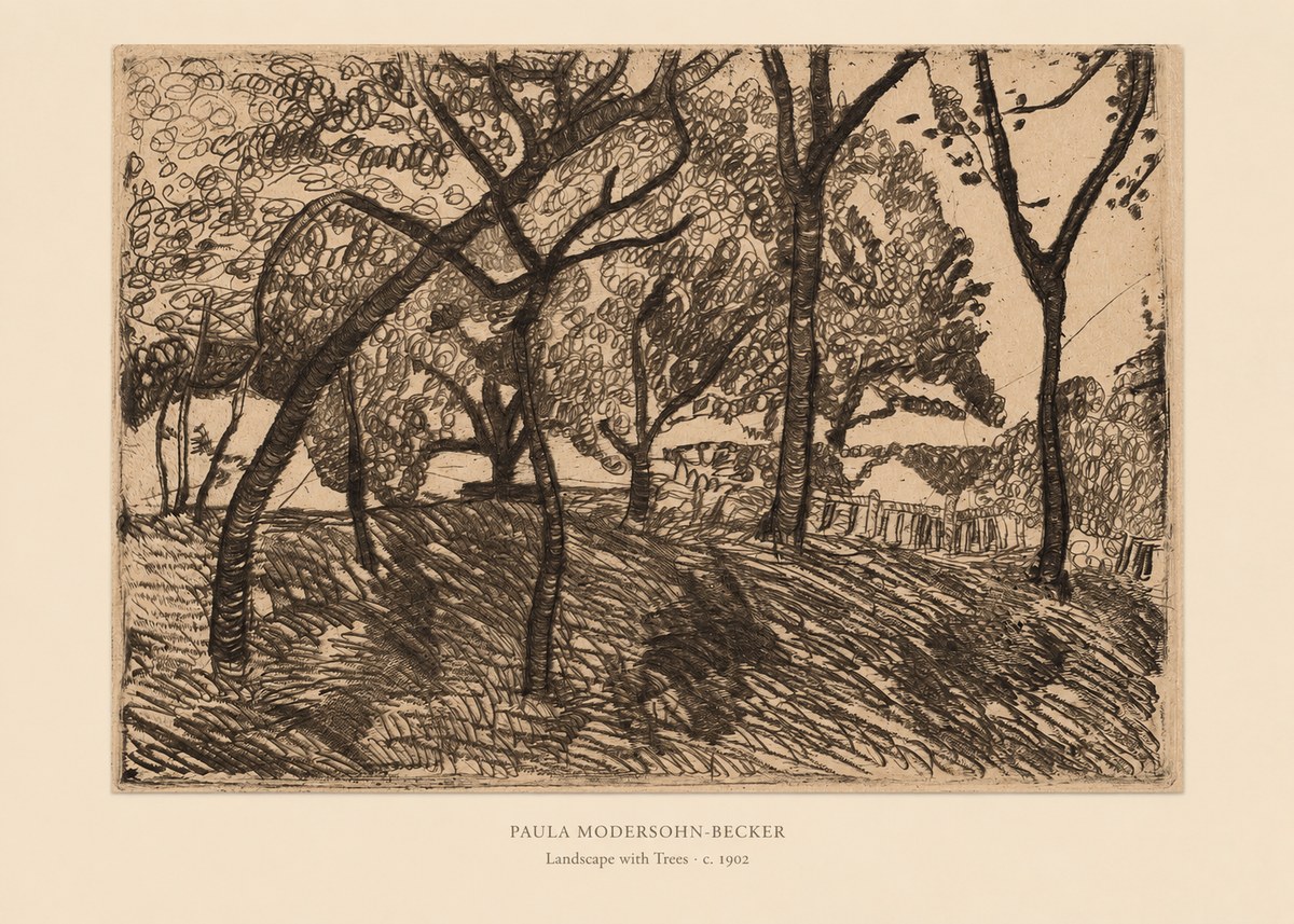 Paula Modersohn-Becker Landscape with Trees No6 - Plakat
