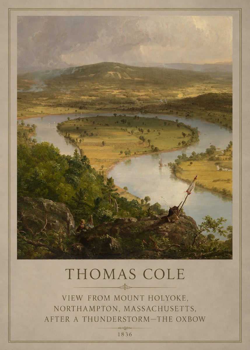 Thomas Cole View from Mount Holyoke, Northampton, Massachusetts, After a Thunderstorm—the Oxbow III No5 - Plakat
