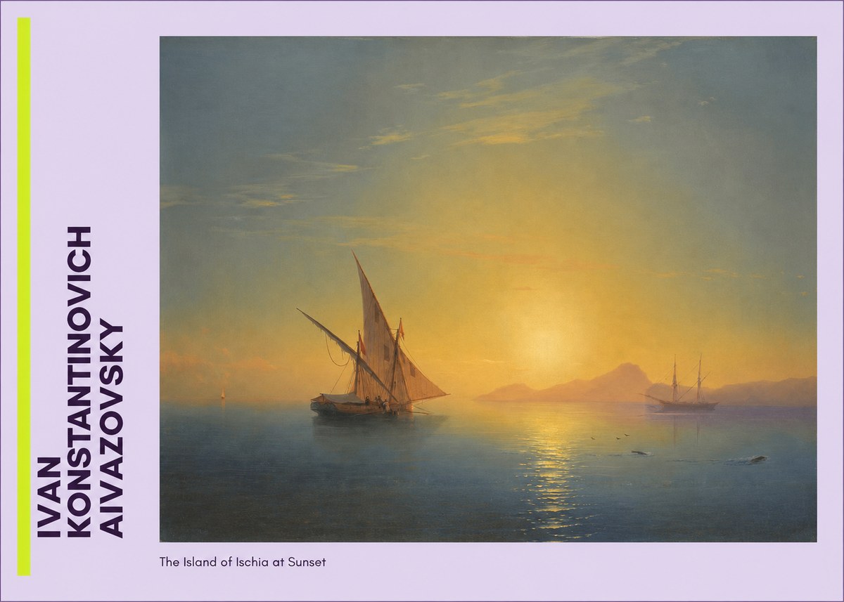 Ivan Konstantinovich Aivazovsky The Island of Ischia at Sunset No3 - Plakat