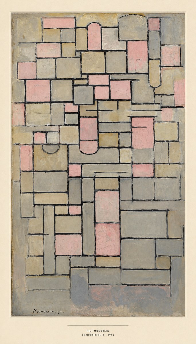 Piet Mondrian Composition 8 No6 - Plakat