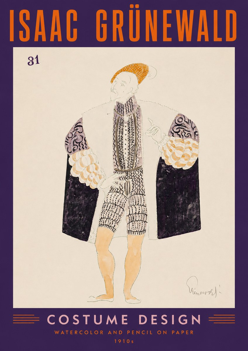 Isaac Grünewald Costume Design for Theatre No2 - Plakat