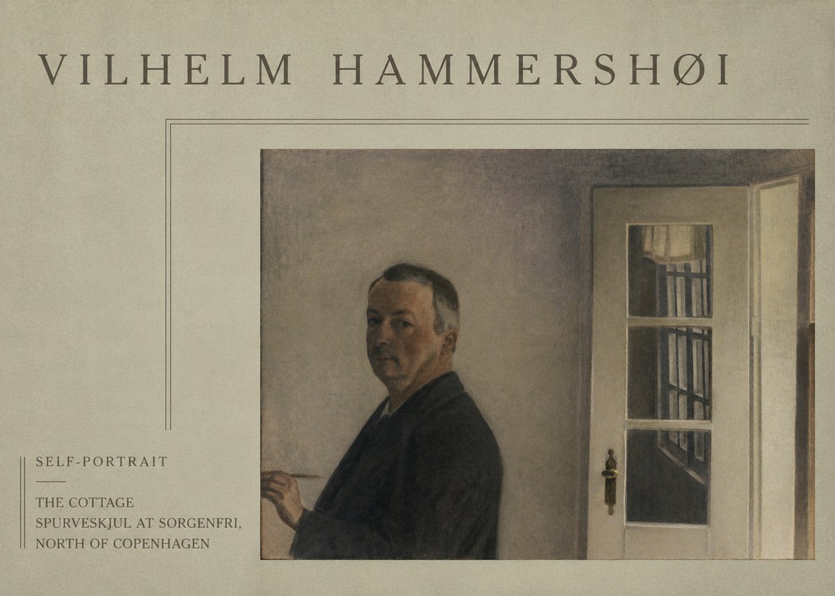 Vilhelm Hammershøi Self-portrait. the Cottage Spurveskjul at Sorgenfri, North of Copenhagen No4 - Plakat