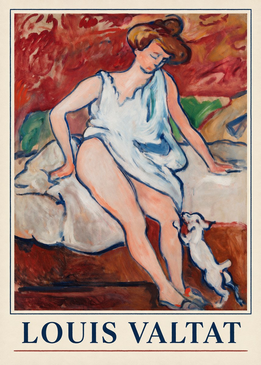 Louis Valtat Woman with a Dog No2 - Plakat