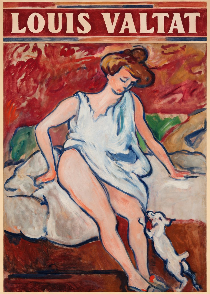 Louis Valtat Woman with a Dog No4 - Plakat