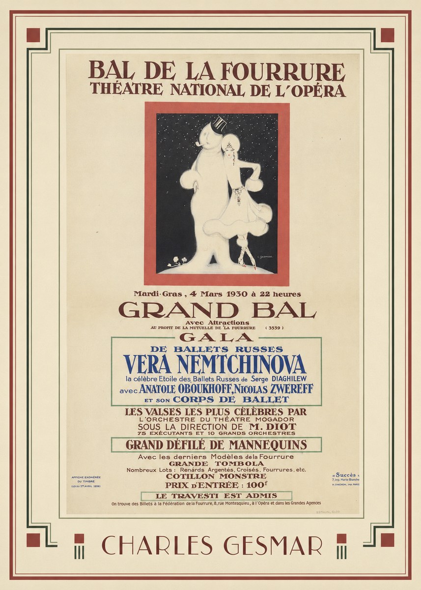 Charles Gesmar Bal De La Fourrure III No1 - Plakat