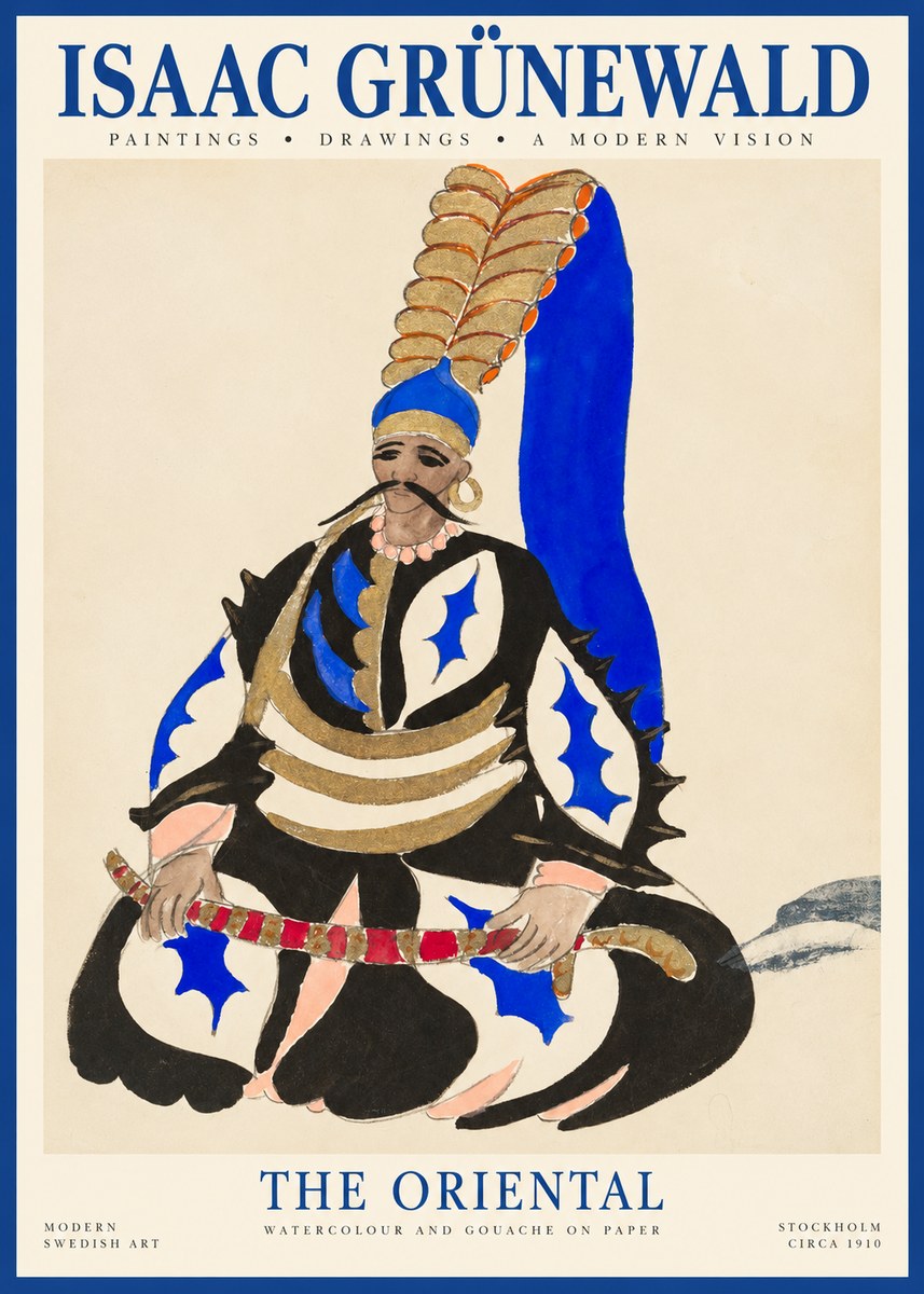 Isaac Grünewald Figure in Oriental Costume No6 - Plakat